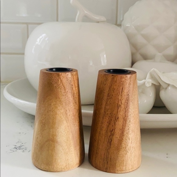 Crate&Barrel Other - Crate&barrel Wood Taper Candle Holders